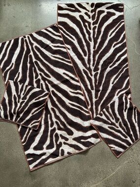 Ralph Lauren Zebra Print Bath towel  Set - Brown and Cream